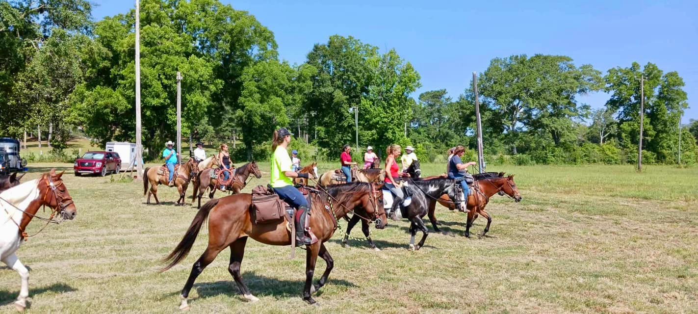 Horseback riders heading out on the trails