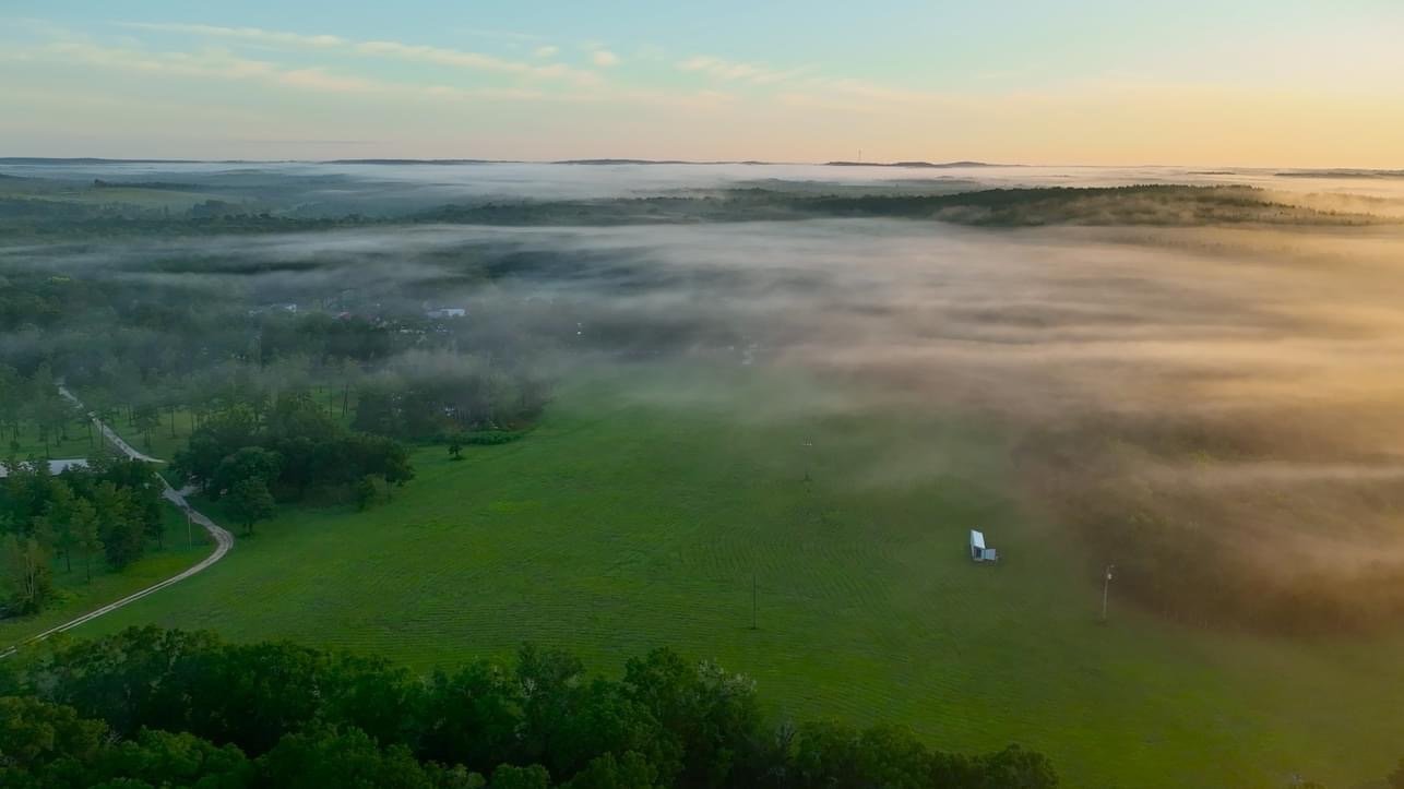 Foggy sunrise over the ranch